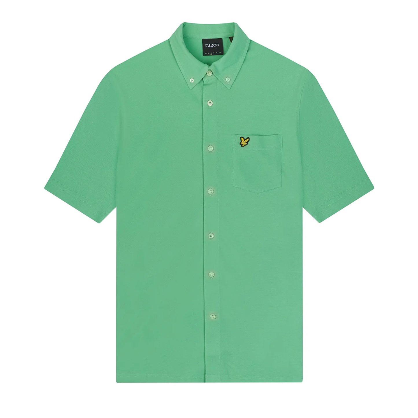 Lawn Green - Front - Lyle & Scott Mens Pique Short-Sleeved Shirt