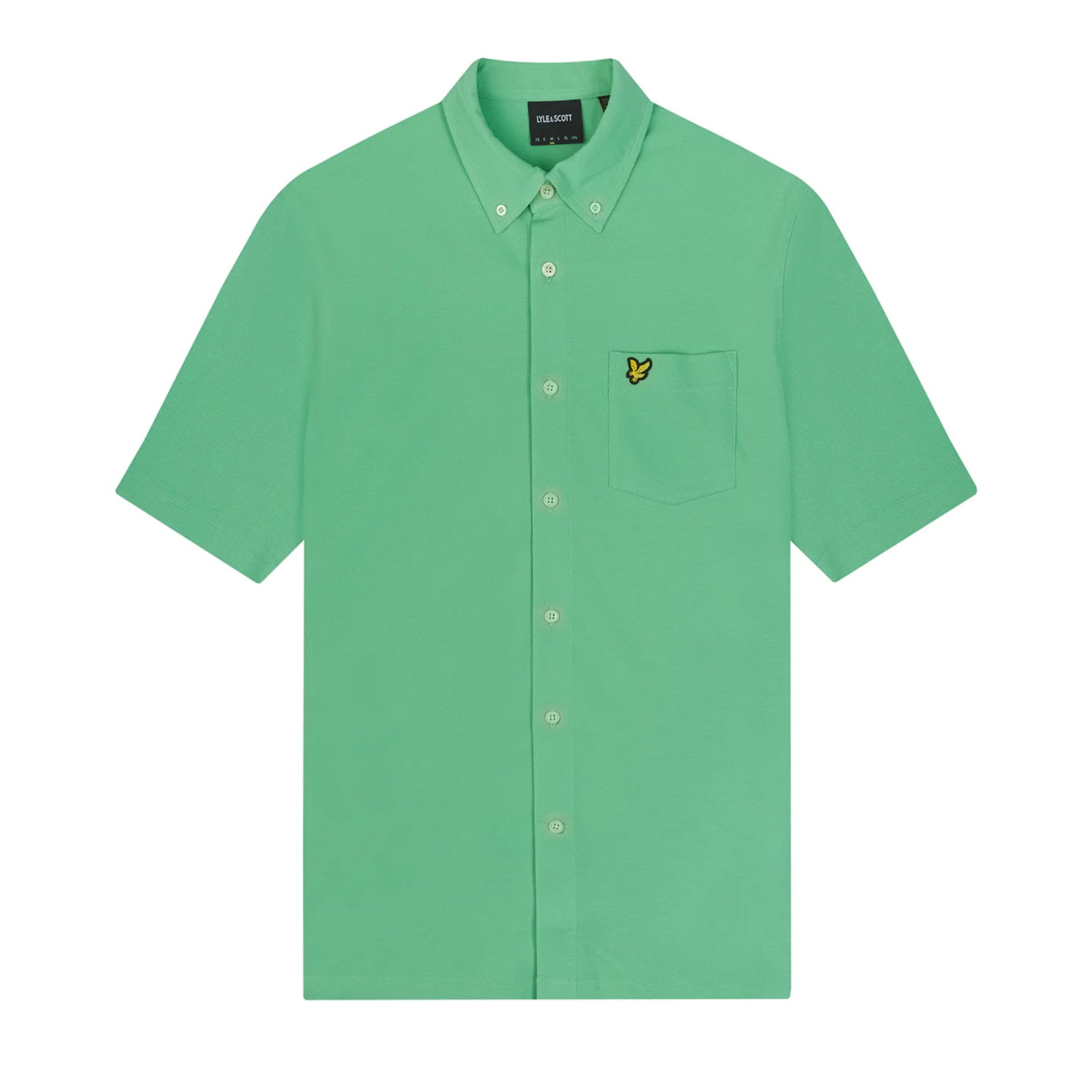 Lawn Green - Front - Lyle & Scott Mens Pique Short-Sleeved Shirt
