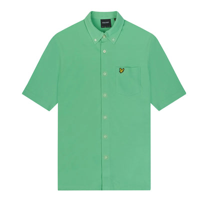 Lawn Green - Front - Lyle & Scott Mens Pique Short-Sleeved Shirt