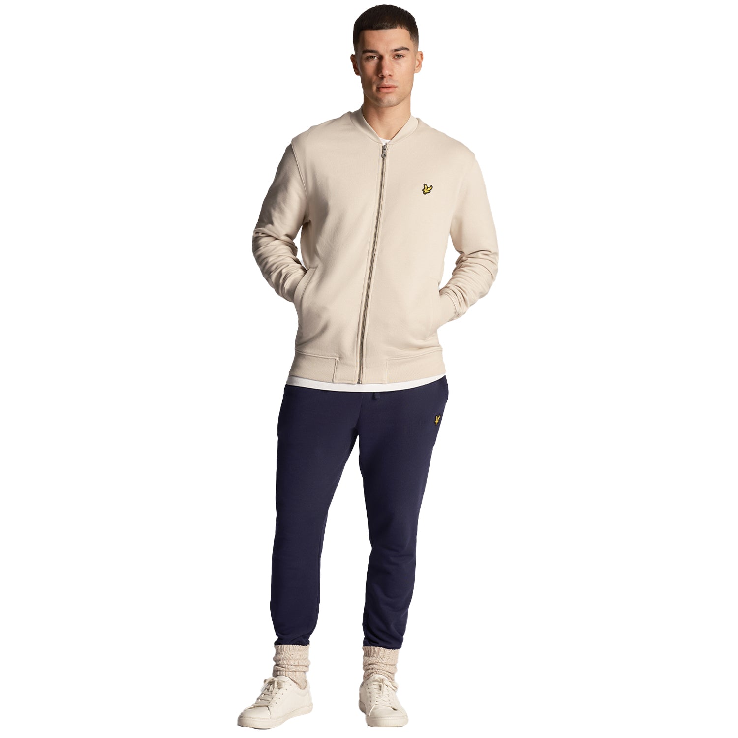 Cove - Side - Lyle & Scott Mens Loopback Jersey Bomber Jacket