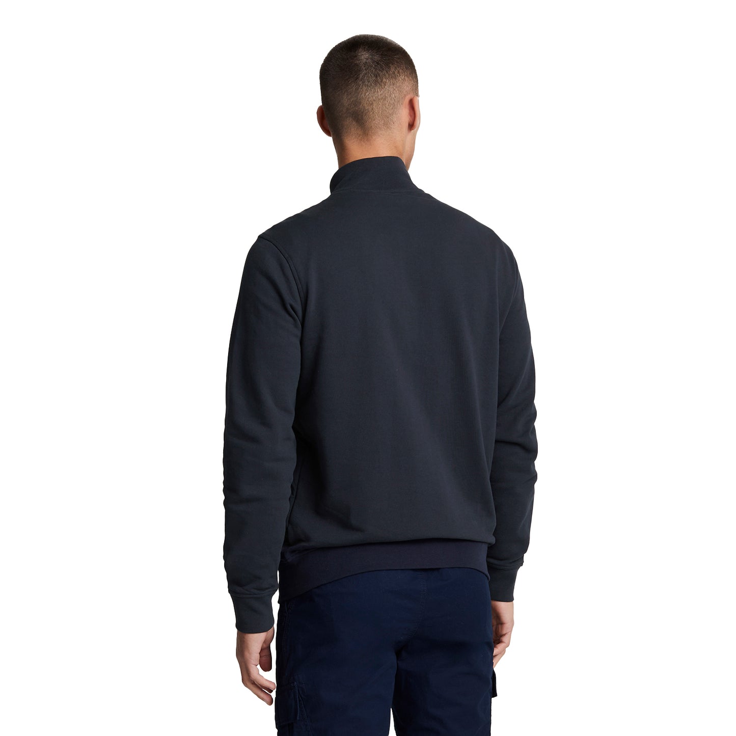 Dark Navy - Back - Lyle & Scott Mens Baffled Stitching Track Jacket