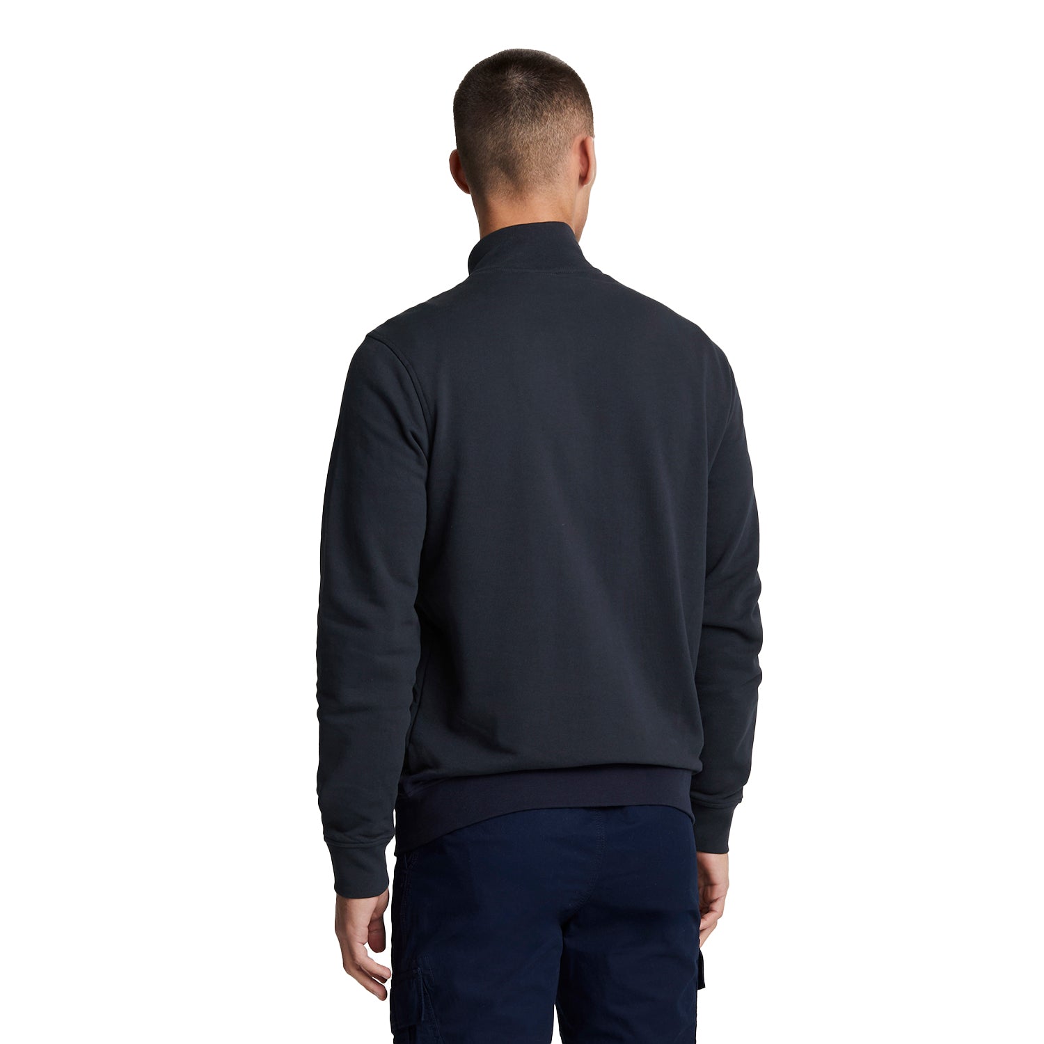 Dark Navy - Back - Lyle & Scott Mens Baffled Stitching Track Jacket