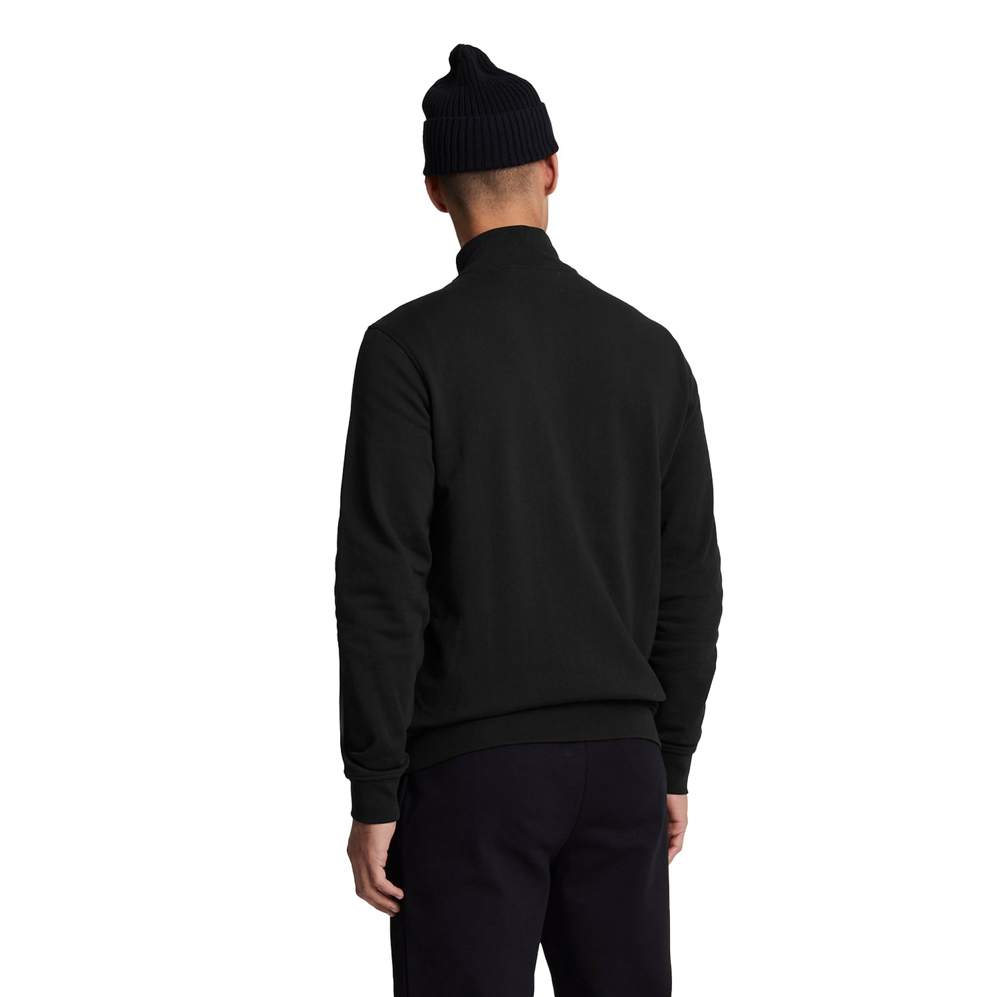 Jet Black - Back - Lyle & Scott Mens Baffled Stitching Track Jacket