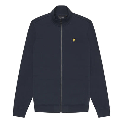 Dark Navy - Front - Lyle & Scott Mens Baffled Stitching Track Jacket
