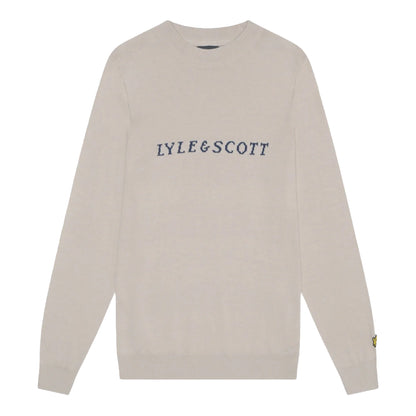 Cove - Front - Lyle & Scott Mens Script Jacquard Jumper