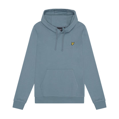 Mist Blue - Front - Lyle & Scott Mens Oversized Pullover Hoodie