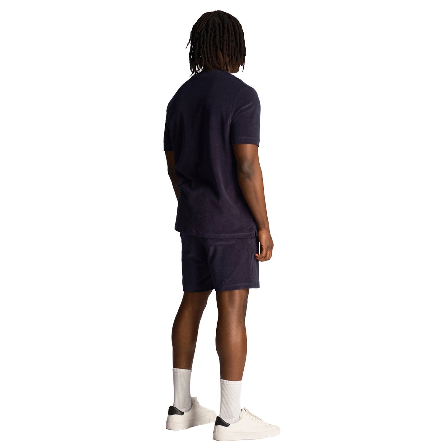 Dark Navy - Back - Lyle & Scott Mens Towelling Shorts