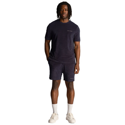 Dark Navy - Side - Lyle & Scott Mens Towelling Shorts