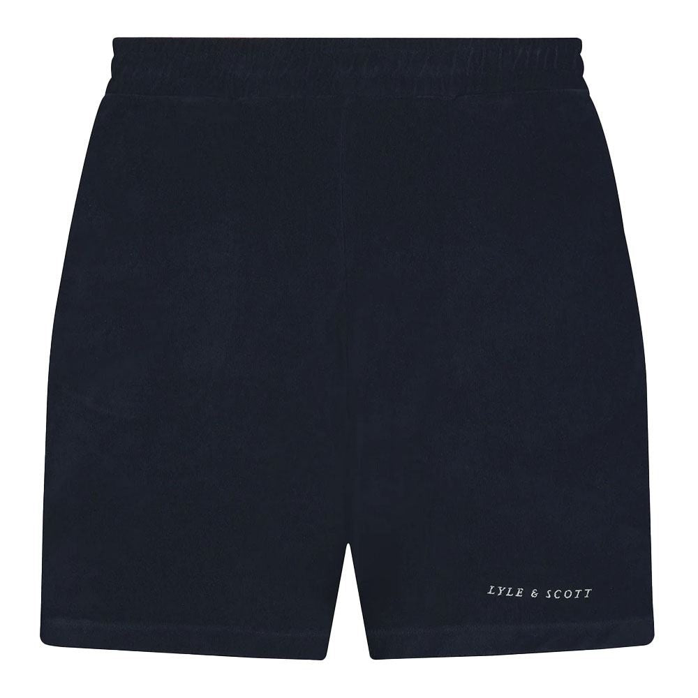 Dark Navy - Front - Lyle & Scott Mens Towelling Shorts