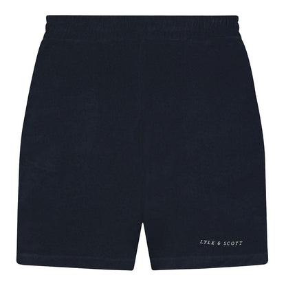 Dark Navy - Front - Lyle & Scott Mens Towelling Shorts