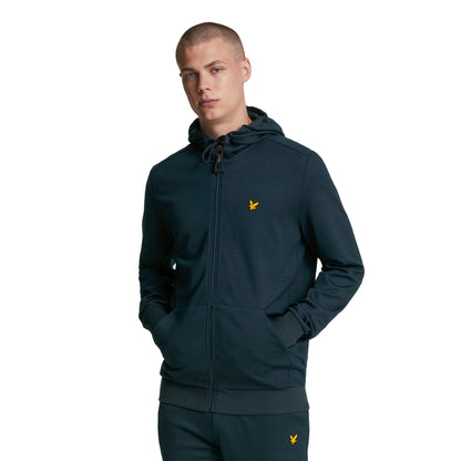Dark Navy - Side - Lyle & Scott Mens Sports Full Zip Hoodie