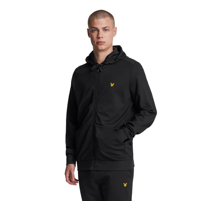 Jet Black - Back - Lyle & Scott Mens Sports Full Zip Hoodie