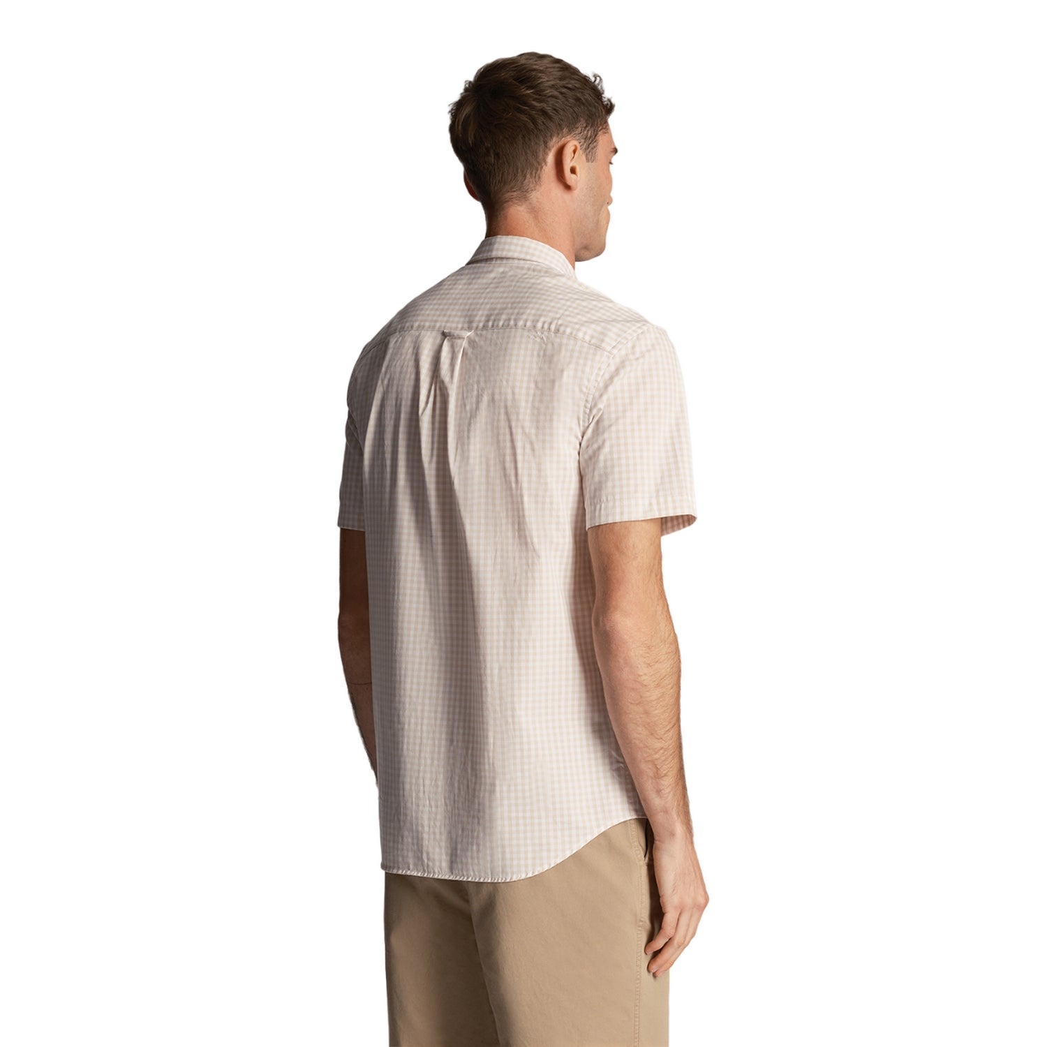 Cove-White - Back - Lyle & Scott Mens Gingham Slim Short-Sleeved Shirt