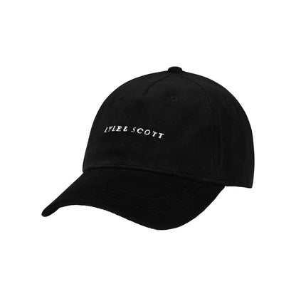 Jet Black - Front - Lyle & Scott Mens Embroidered Cord Cap