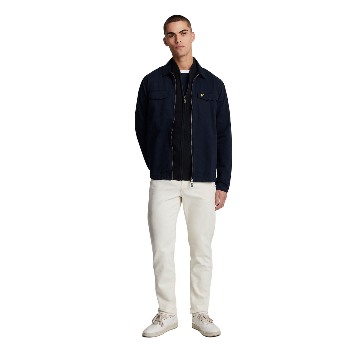 Dark Navy - Lifestyle - Lyle & Scott Mens Lambswool Knitted Bomber Jacket