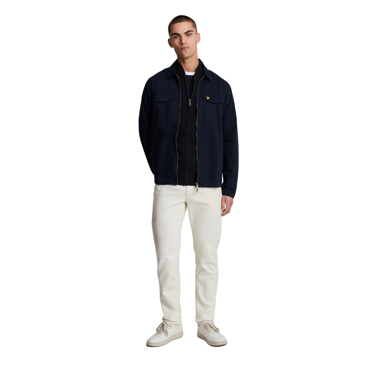 Dark Navy - Lifestyle - Lyle & Scott Mens Lambswool Knitted Bomber Jacket