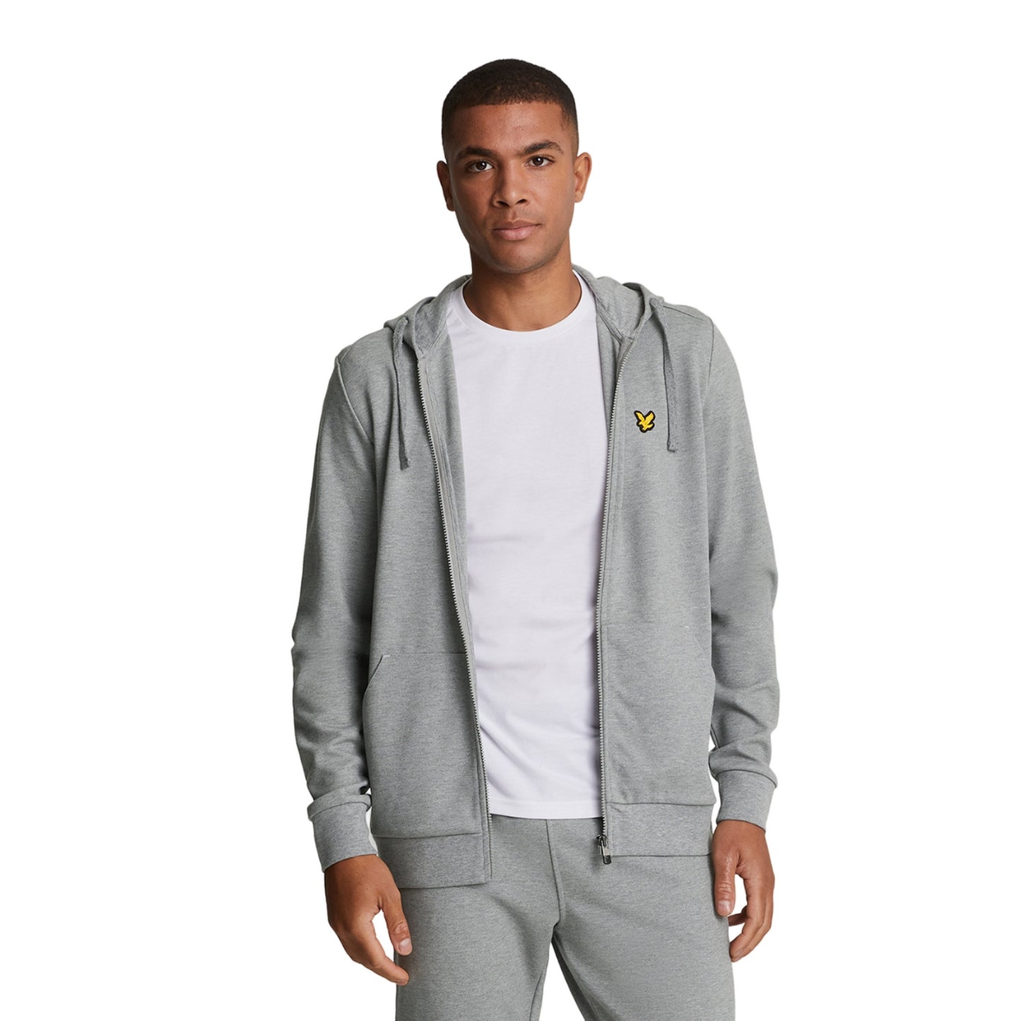 Mid Grey Marl - Front - Lyle & Scott Mens Fly Fleece Tracksuit Bottoms