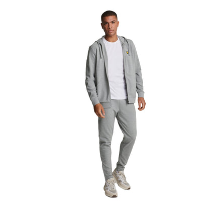 Mid Grey Marl - Side - Lyle & Scott Mens Fly Fleece Tracksuit Bottoms