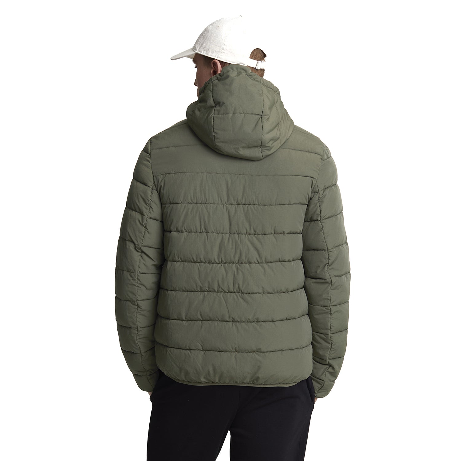 Olive - Side - Lyle & Scott Mens Lightweight Puffer Jacket