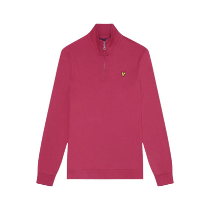 Rich Burgundy - Front - Lyle & Scott Mens Loopback Quarter Zip Sweatshirt