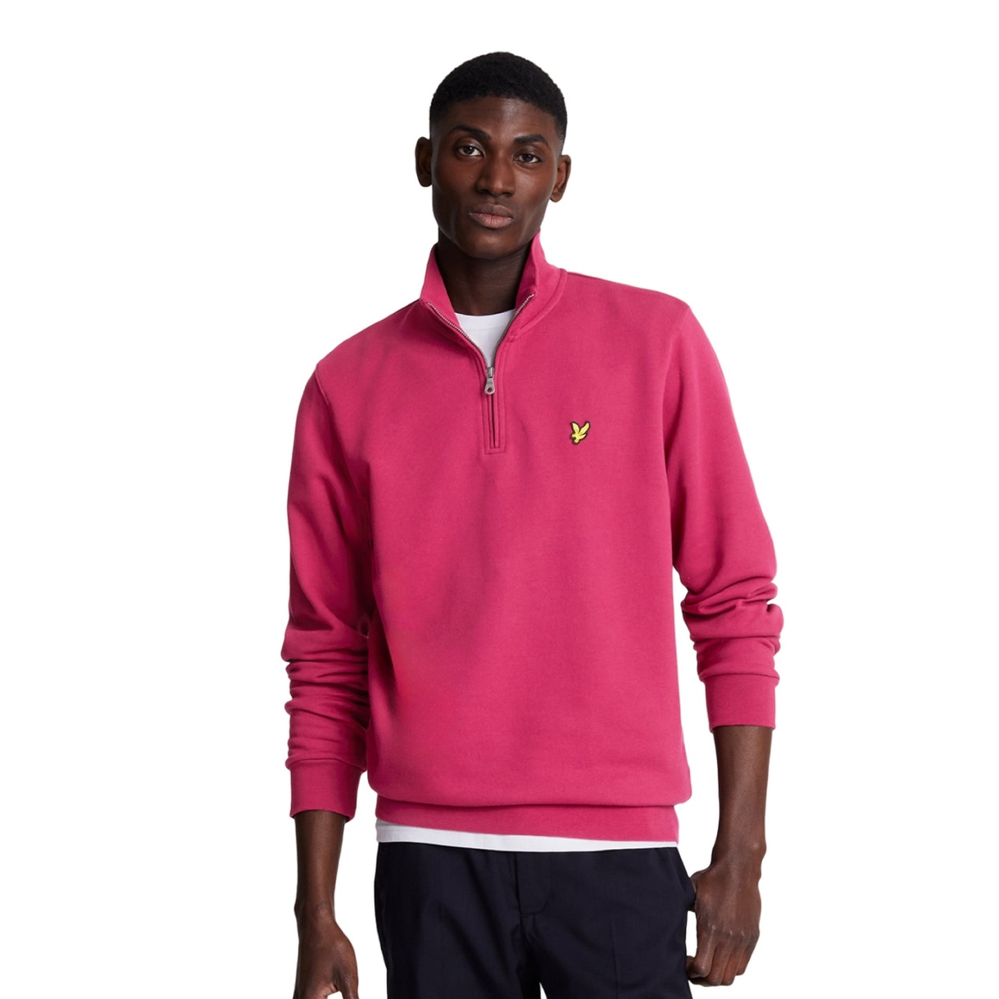 Rich Burgundy - Back - Lyle & Scott Mens Loopback Quarter Zip Sweatshirt