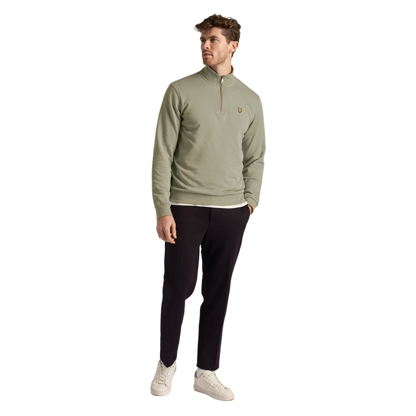 Sage Uniform - Side - Lyle & Scott Mens Loopback Quarter Zip Sweatshirt