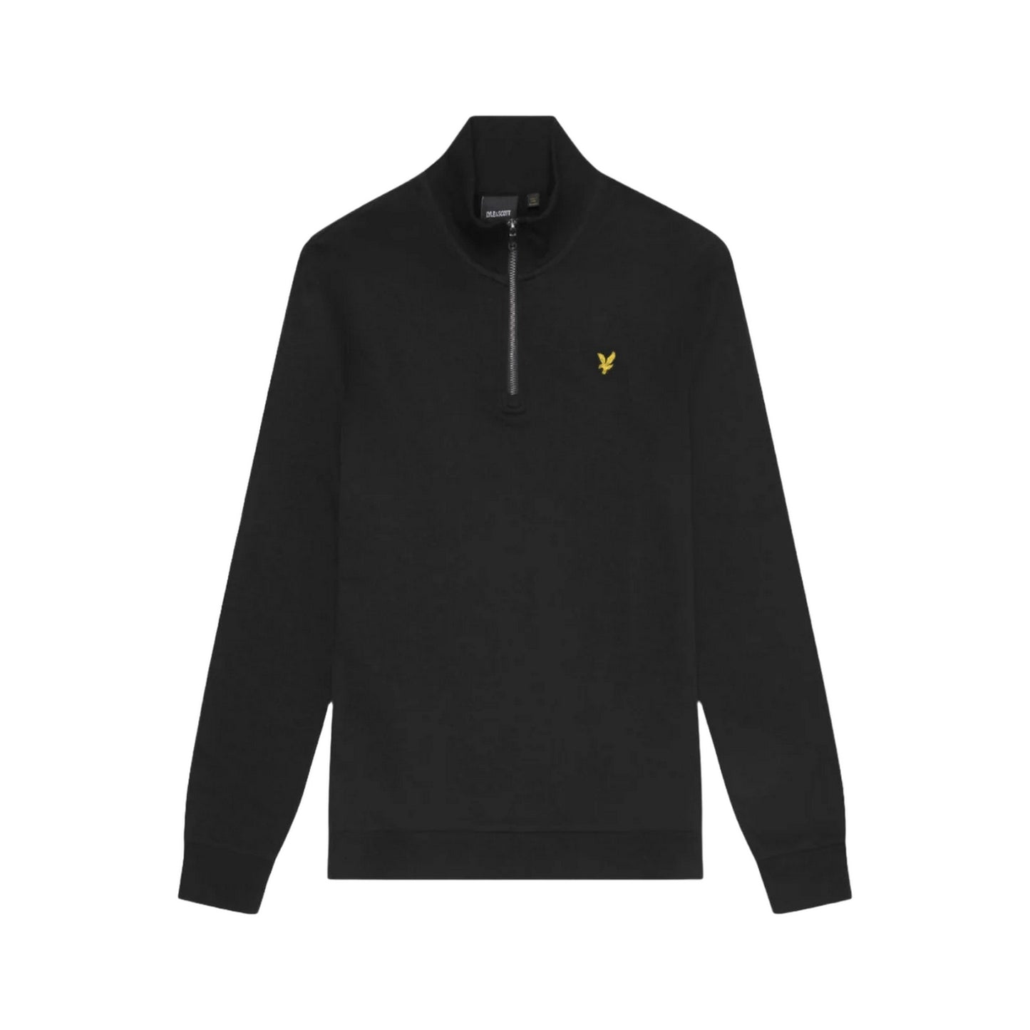 Jet Black - Front - Lyle & Scott Mens Loopback Quarter Zip Sweatshirt