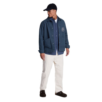 Navy - Side - Lyle & Scott Mens Basket Weave Shirt
