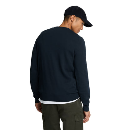 Dark Navy - Back - Lyle & Scott Mens Cotton Crew Neck Jumper