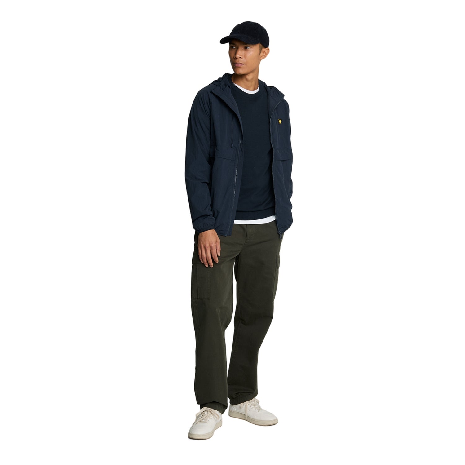 Dark Navy - Side - Lyle & Scott Mens Cotton Crew Neck Jumper