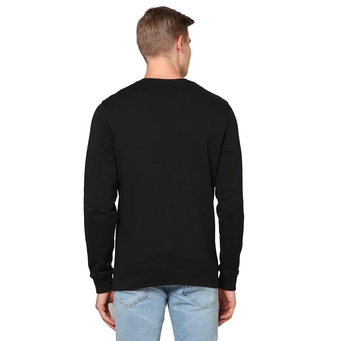 Jet Black - Back - Lyle & Scott Mens Cotton Crew Neck Jumper