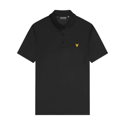 Jet Black - Front - Lyle & Scott Mens Tech Golf Polo Shirt