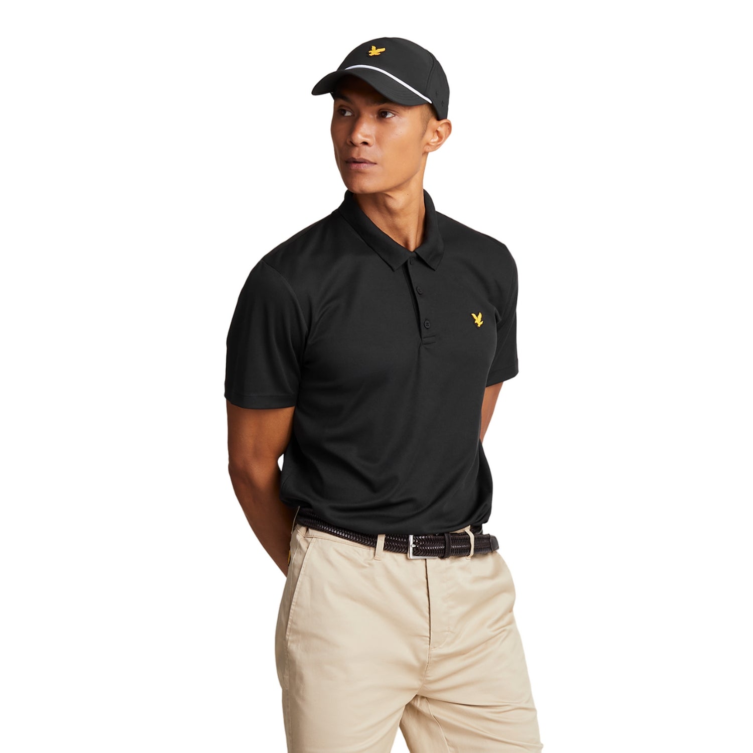Jet Black - Back - Lyle & Scott Mens Tech Golf Polo Shirt