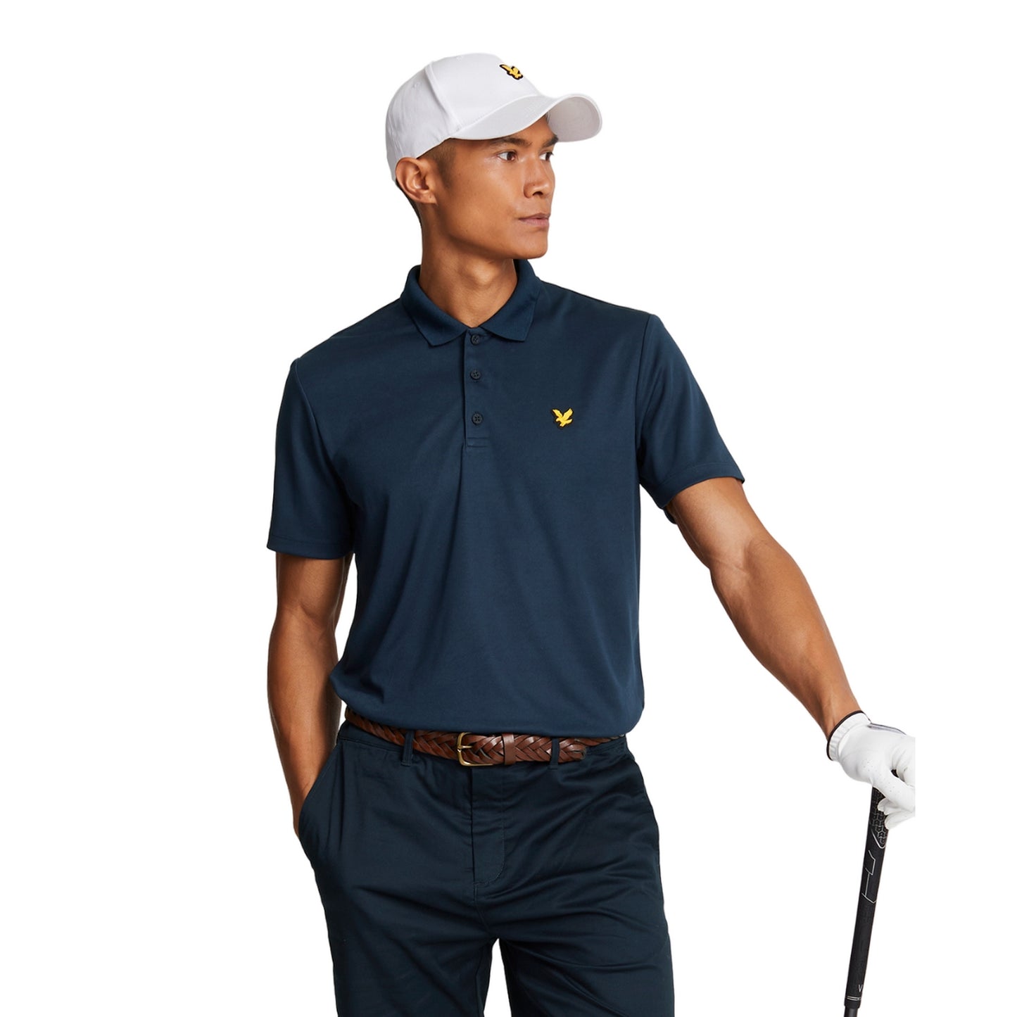 Dark Navy - Back - Lyle & Scott Mens Tech Golf Polo Shirt