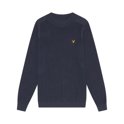 Navy Night - Front - Lyle & Scott Mens Ribbed Mock Neck Jumper