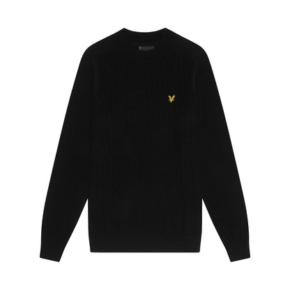 Jet Black - Front - Lyle & Scott Mens Ribbed Mock Neck Jumper