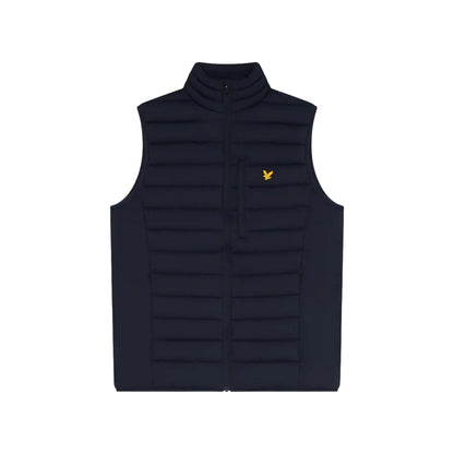 Dark Navy - Front - Lyle & Scott Mens Stretch Quilted Sports Gilet