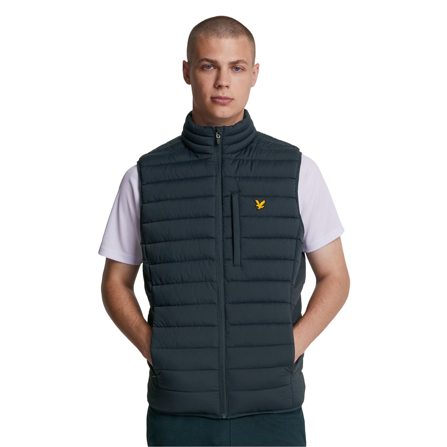 Dark Navy - Back - Lyle & Scott Mens Stretch Quilted Sports Gilet