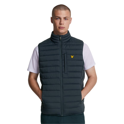 Dark Navy - Back - Lyle & Scott Mens Stretch Quilted Sports Gilet