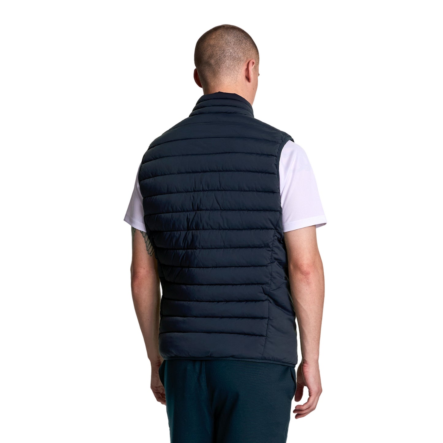 Dark Navy - Side - Lyle & Scott Mens Stretch Quilted Sports Gilet