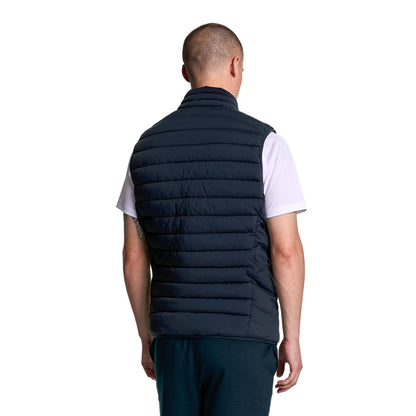 Dark Navy - Side - Lyle & Scott Mens Stretch Quilted Sports Gilet