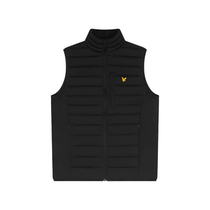 Jet Black - Front - Lyle & Scott Mens Stretch Quilted Sports Gilet