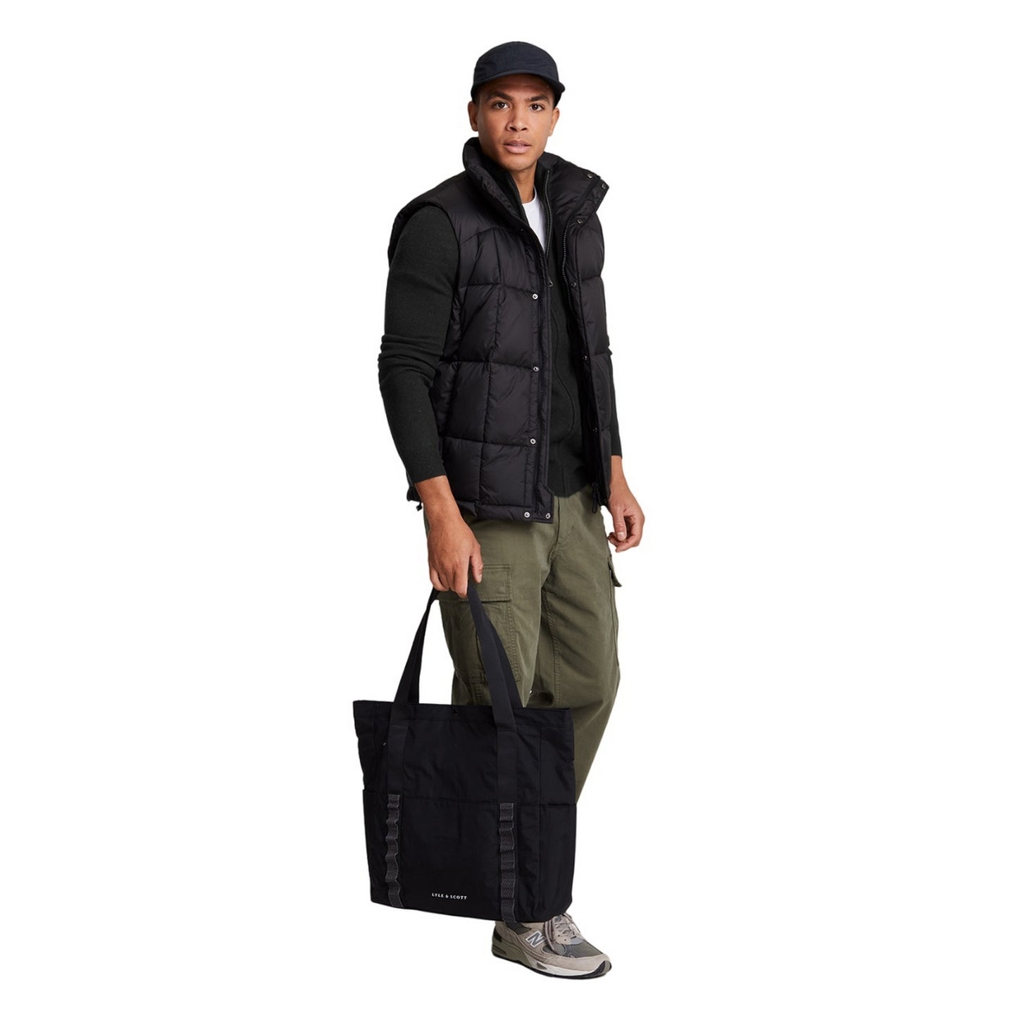 Jet Black Marl - Side - Lyle & Scott Mens Lambswool Full Zip Cardigan