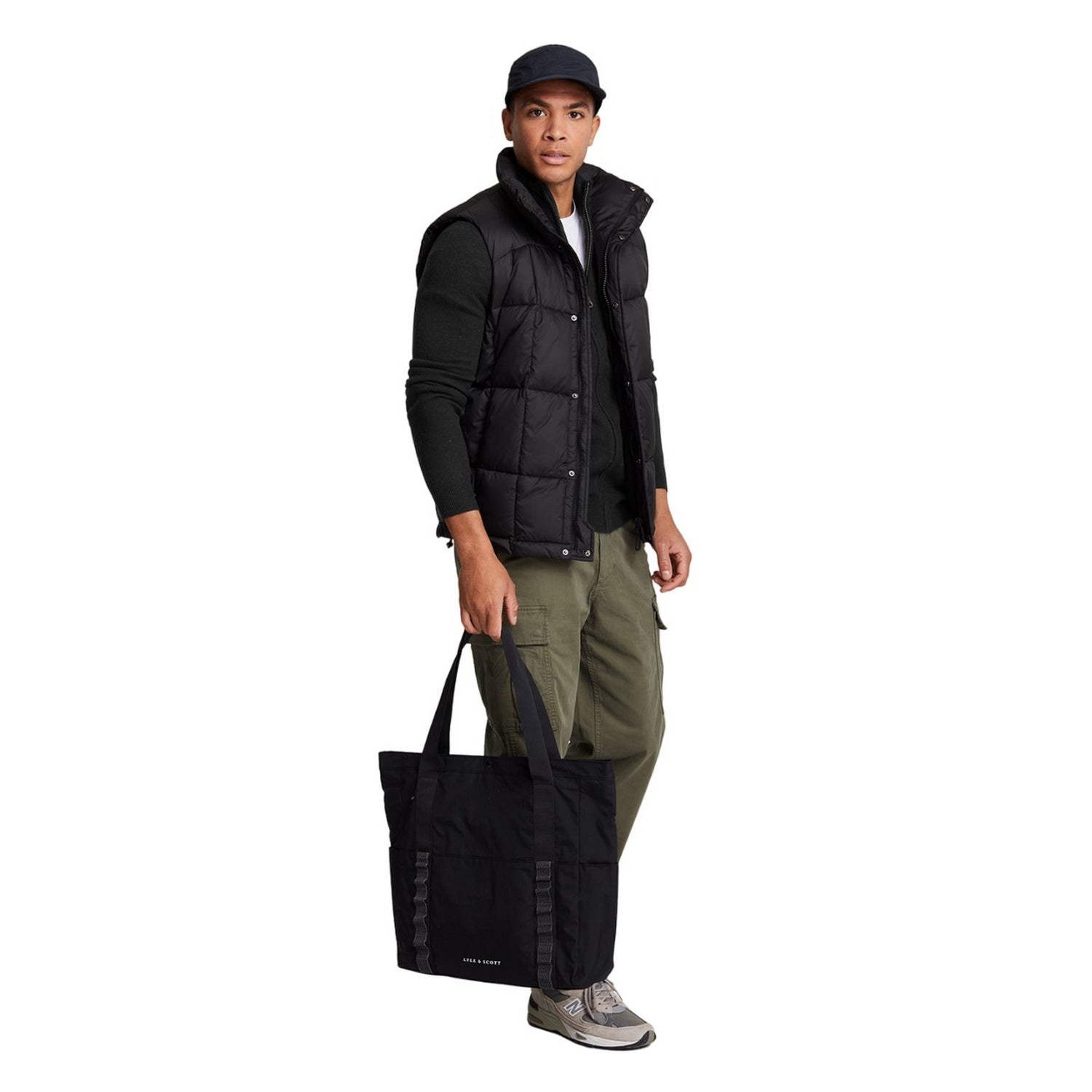 Jet Black Marl - Side - Lyle & Scott Mens Lambswool Full Zip Cardigan