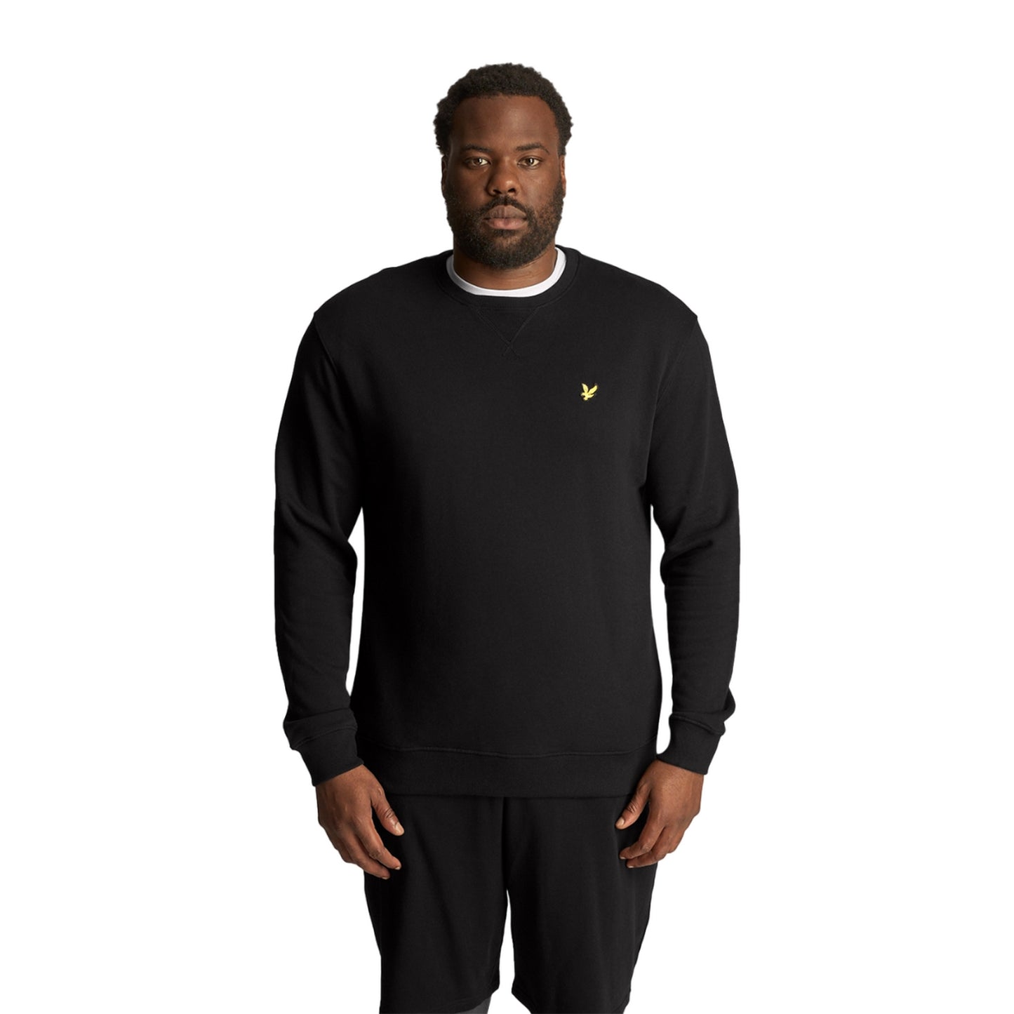 Jet Black - Back - Lyle & Scott Mens Crew Neck Plus Sweatshirt