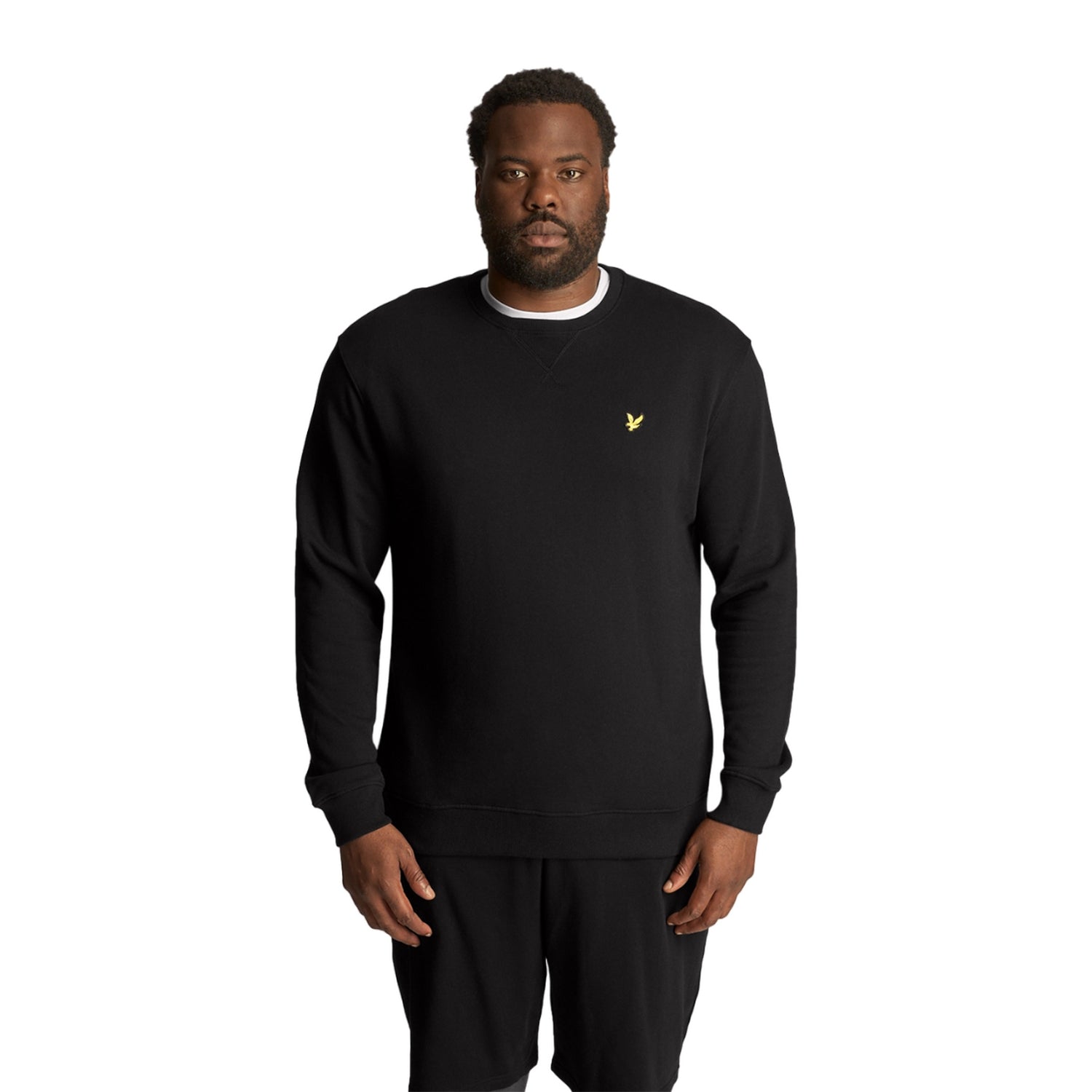 Jet Black - Back - Lyle & Scott Mens Crew Neck Plus Sweatshirt