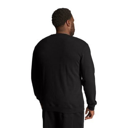 Jet Black - Side - Lyle & Scott Mens Crew Neck Plus Sweatshirt