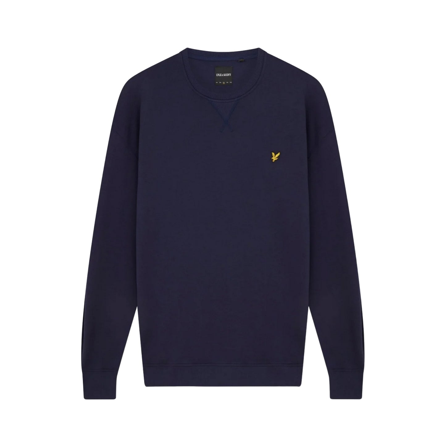 Navy - Front - Lyle & Scott Mens Crew Neck Plus Sweatshirt
