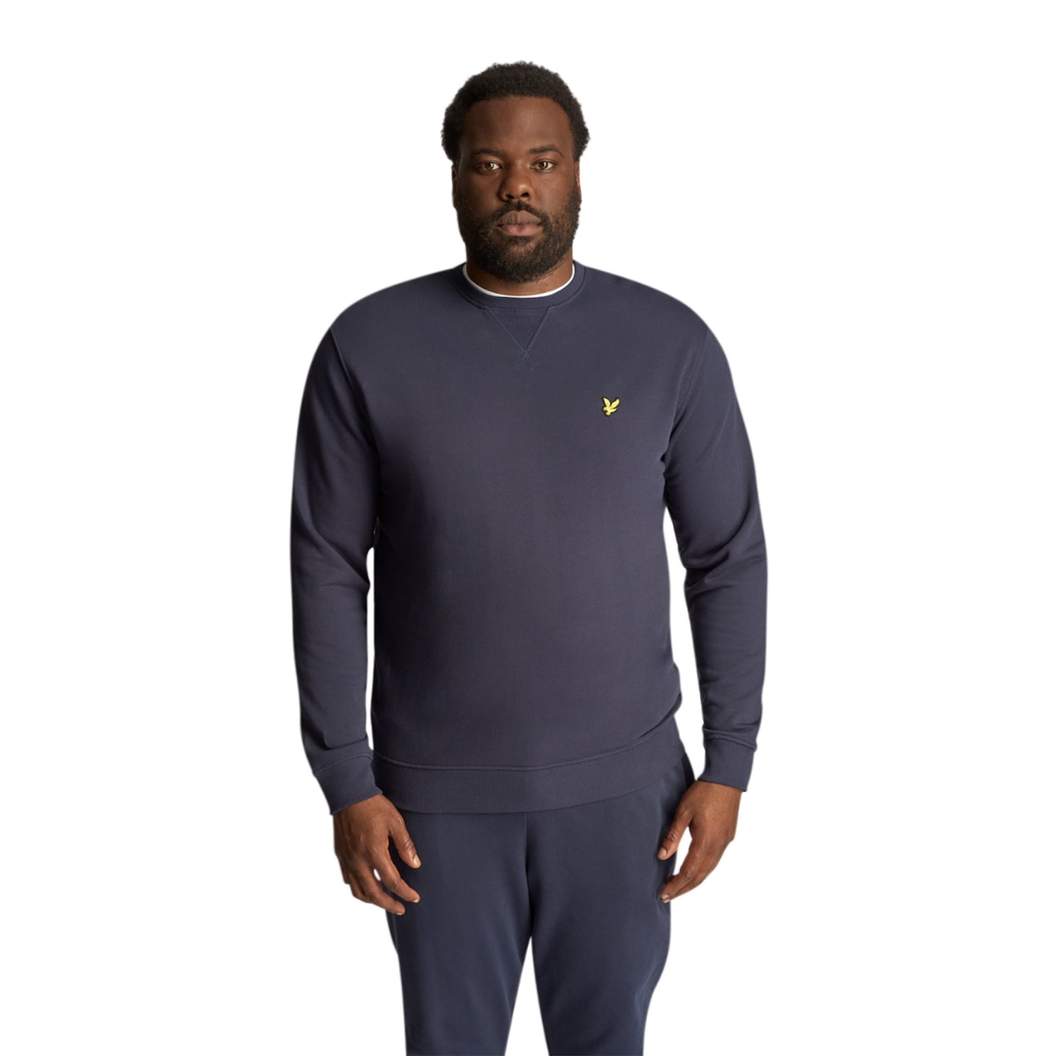 Navy - Back - Lyle & Scott Mens Crew Neck Plus Sweatshirt