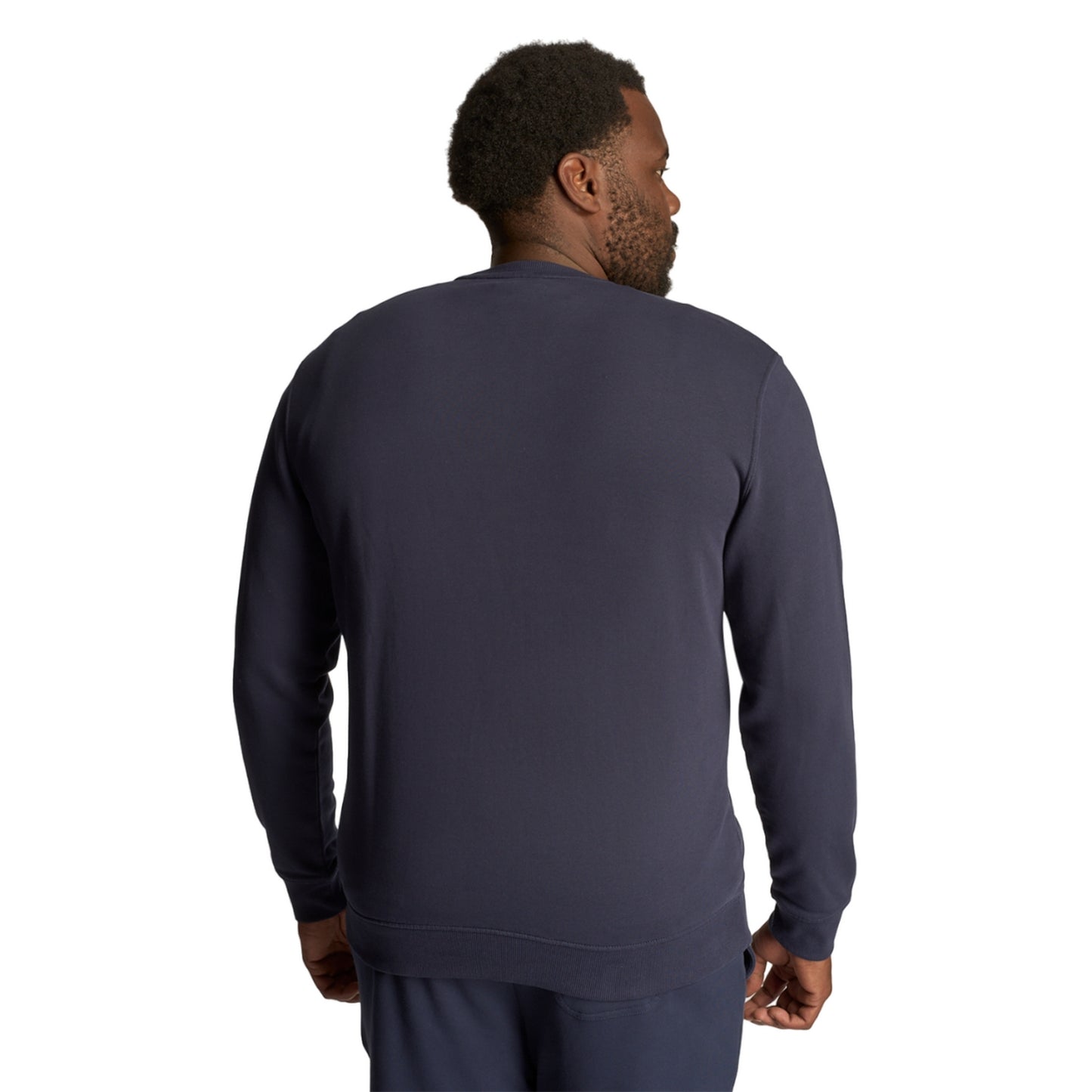 Navy - Side - Lyle & Scott Mens Crew Neck Plus Sweatshirt